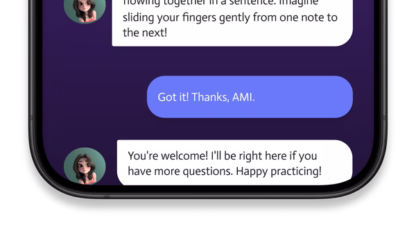 Mock bezel of phone with AMI Music app - homework assignments and sheet music